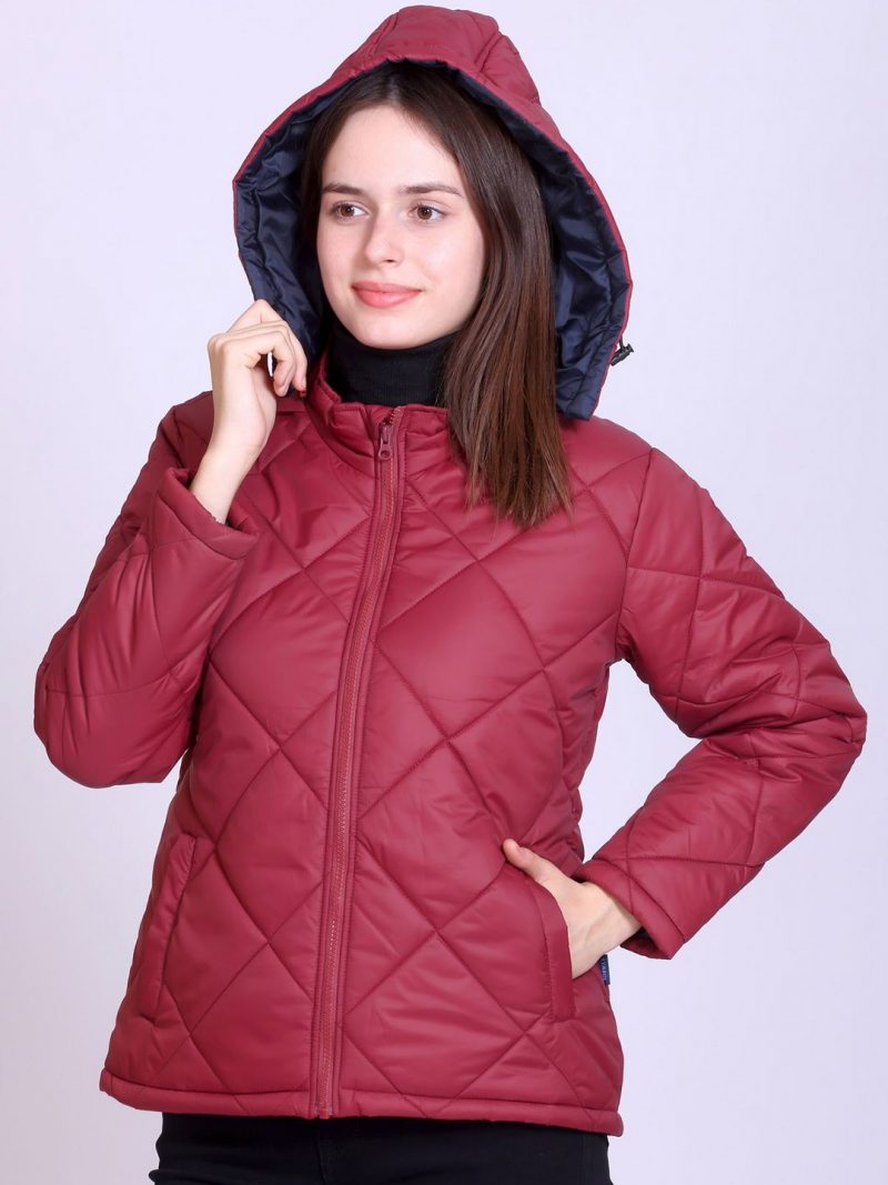 Women Solid Hooded Lightweight Quilted Jacket - Image 6