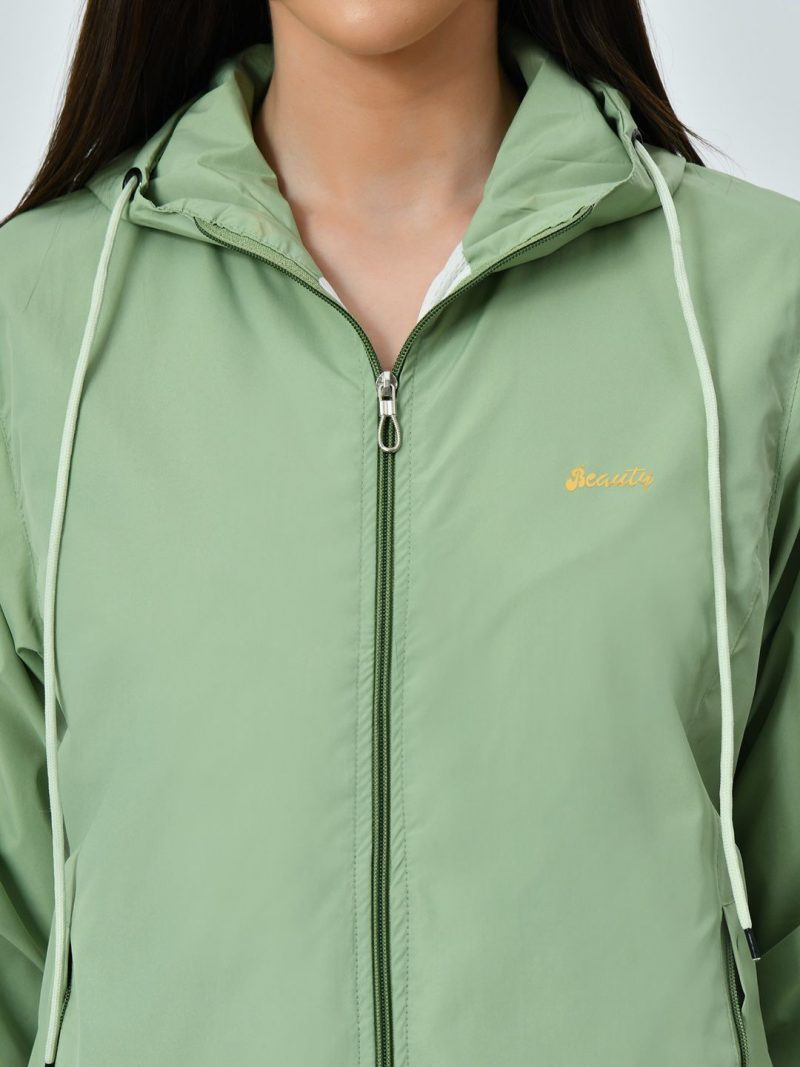 Women Lightweight Winter Windcheater Jacket with Hood & Zip Closure - Image 2