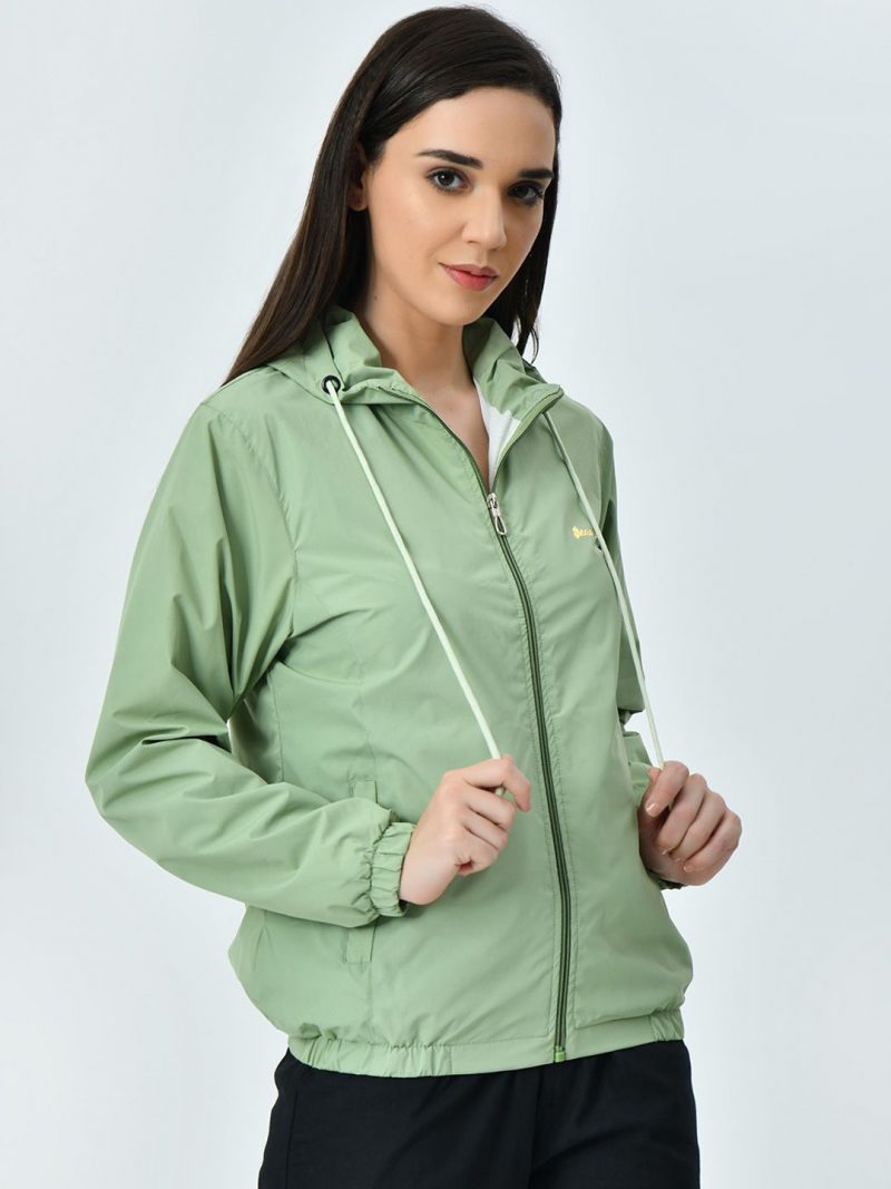 Women Lightweight Winter Windcheater Jacket with Hood & Zip Closure - Image 3
