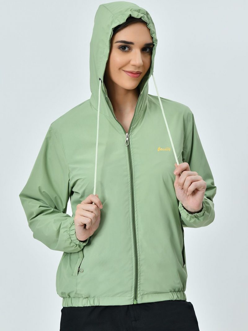 Women Lightweight Winter Windcheater Jacket with Hood & Zip Closure - Image 6