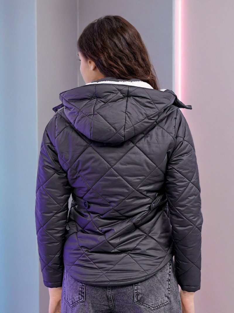 Mock Collar Long Sleeves Padded Jacket - Image 3