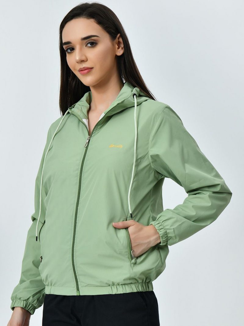 Women Lightweight Winter Windcheater Jacket with Hood & Zip Closure - Image 4