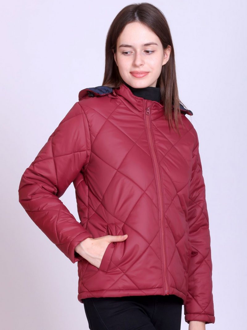 Women Solid Hooded Lightweight Quilted Jacket - Image 3